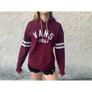 vans long sleeve maroon hoodie sweatshirt